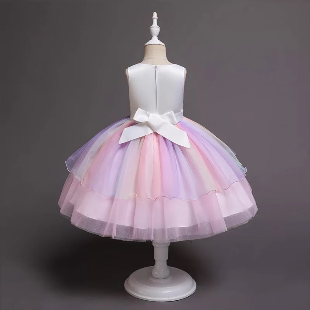 LIXURY Birthday Unicorn Dress to Celebrate Flower Girl 5068 - Picture 2 of 11